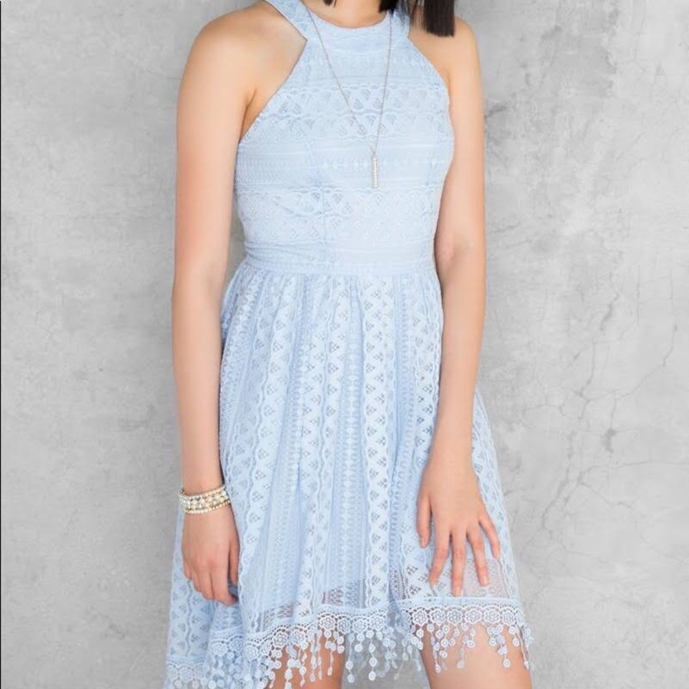 Baby blue lace dress